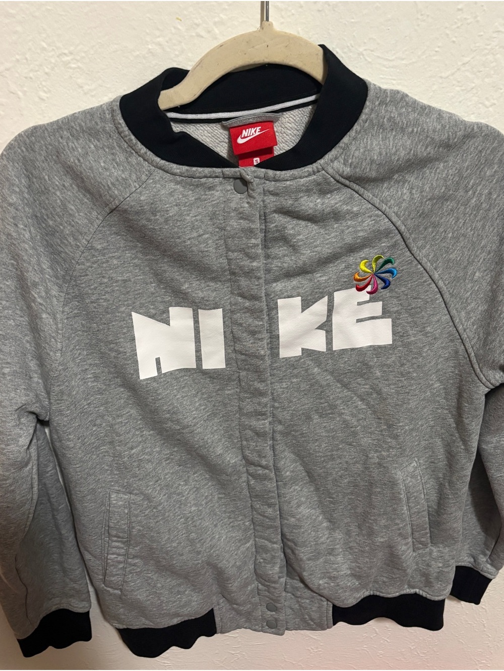 Nike Gray retro style women's jacket size small